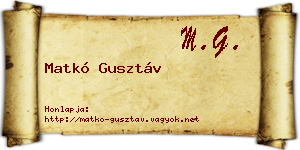 Matkó Gusztáv névjegykártya