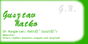 gusztav matko business card